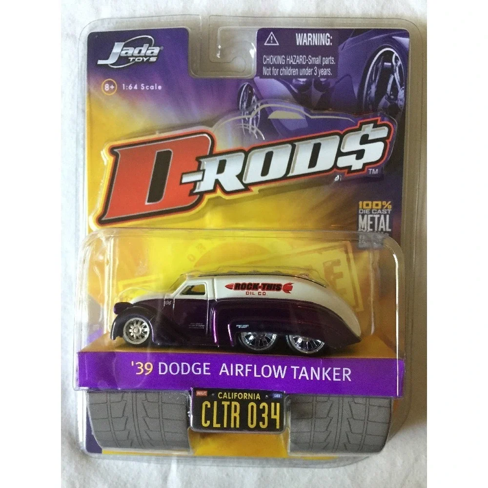 Jada D-Rods '39 1939 Dodge Airflow Oil Tanker Purple Die‎ Cast Rubber Tires 1/64